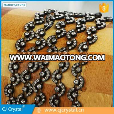 Wholesale gorgeous fashion shining crystal beaded rhinestone trimming